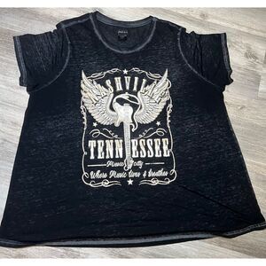 Nashville Tennessee guitar and wings 2XL‎ women's top